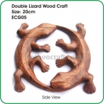 Double Lizard Wood Craft (round)